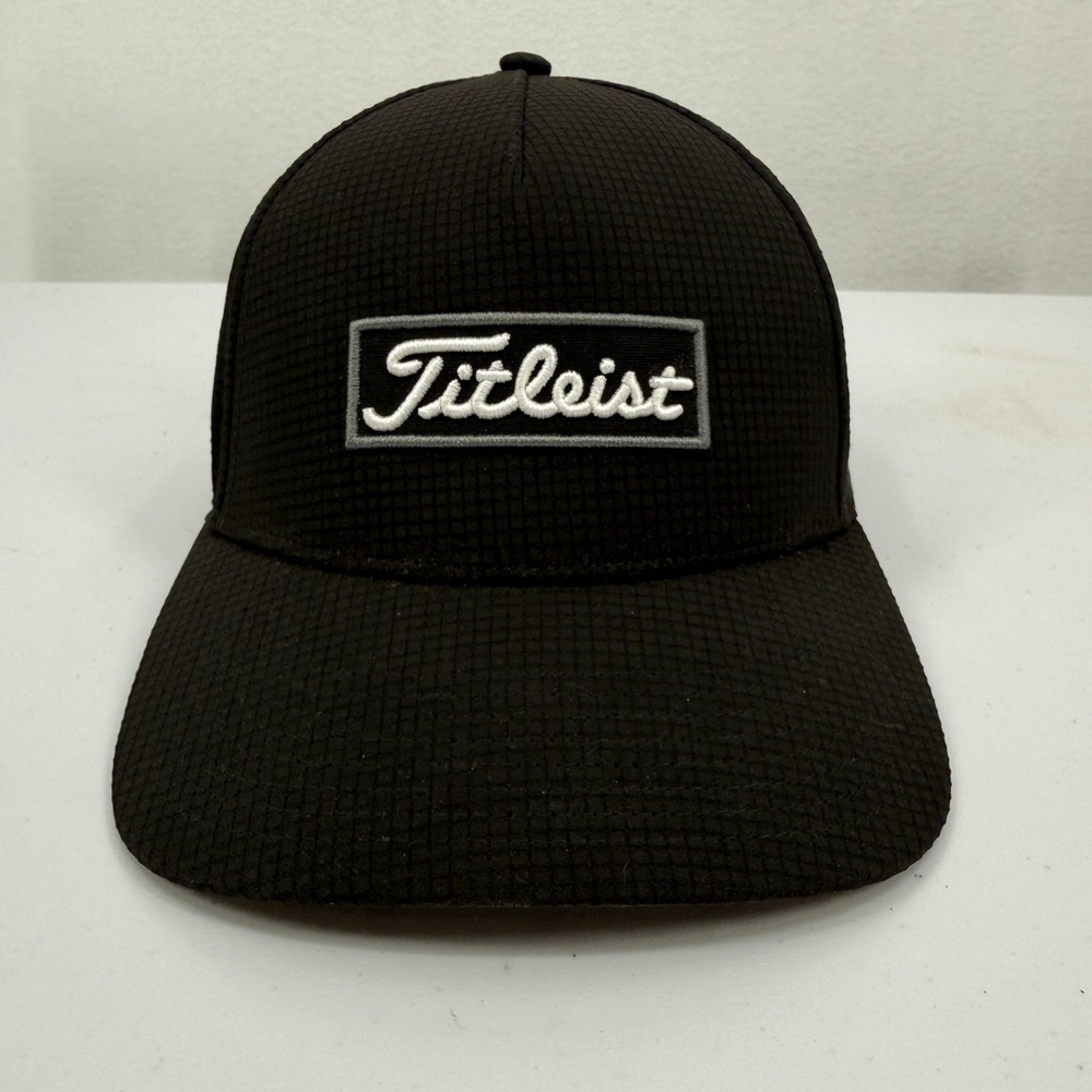 Titleist Golf Hat Mens OSFA Black Ripstop Snapback Adjustable Logo Cap